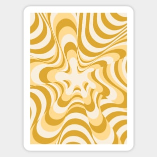 Abstract Groovy Retro Liquid Swirl Yellow Pattern Sticker